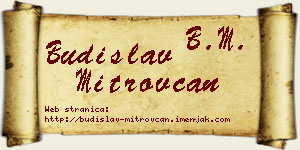 Budislav Mitrovčan vizit kartica
